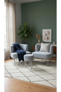 Elegance 2'li Çay Seti Berjer Ve Puf Takımı 2